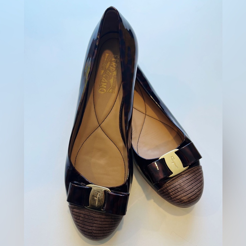 Salvatore Ferragamo tortoise flats